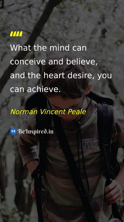 Norman Vincent Peale Picture Quote on mind belief desire achievement 