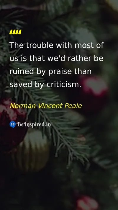 Norman Vincent Peale Picture Quote on wisdom criticism self-confidence 