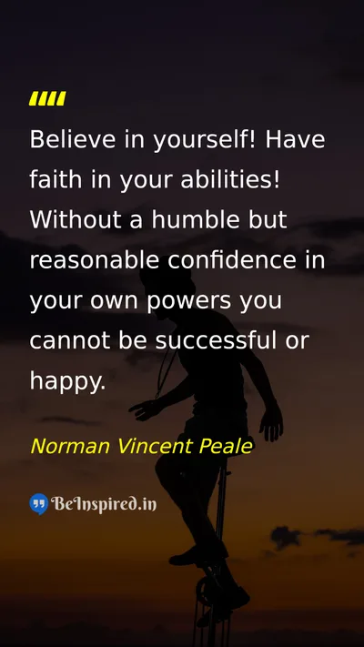 Norman Vincent Peale Picture Quote on self-confidence success happiness abilities 