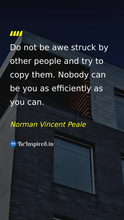 Norman Vincent Peale Picture Quote on self-confidence individuality authenticity 