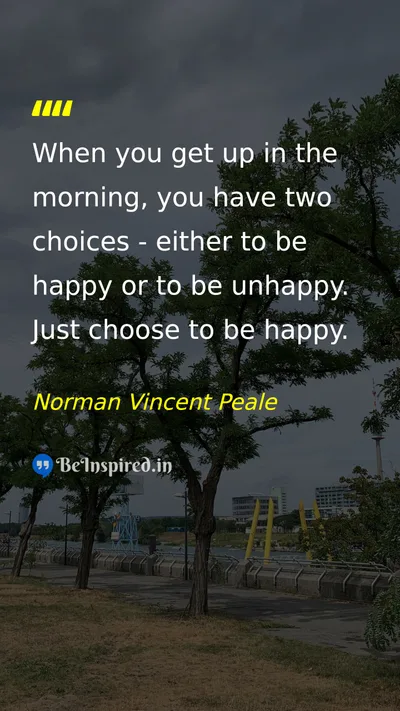 Norman Vincent Peale Picture Quote on happiness choice life motivation 