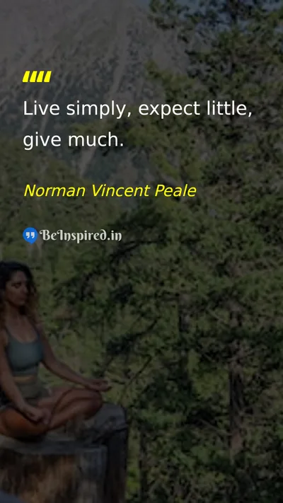 Norman Vincent Peale Picture Quote on life simplicity giving 