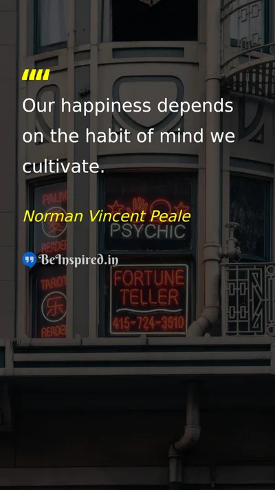 Norman Vincent Peale Picture Quote on happiness mind life 
