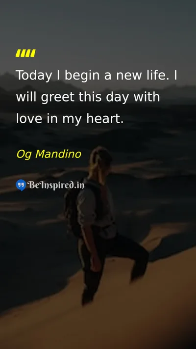 Og Mandino Picture Quote on new-beginning love attitude 