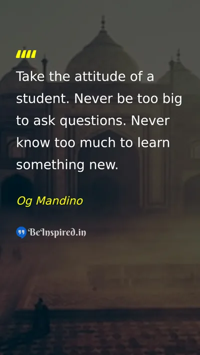 Og Mandino Picture Quote on education wisdom learning 