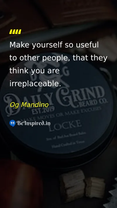 Og Mandino Picture Quote on value service usefulness 