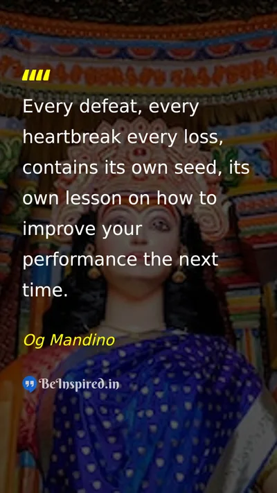Og Mandino Picture Quote on learning improvement life success 