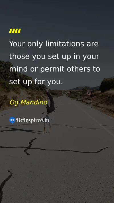 Og Mandino Picture Quote on self-confidence freedom life 