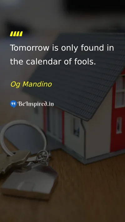 Og Mandino Picture Quote on time life discipline 