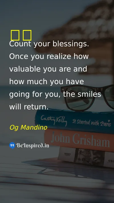 Og Mandino Picture Quote on smile 