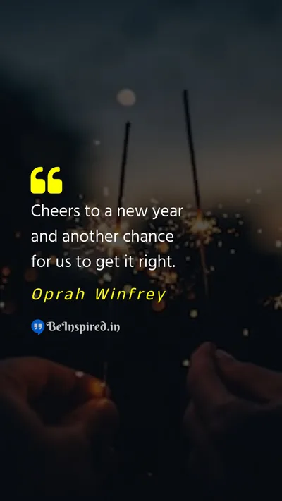 Oprah Winfrey Picture Quote on new-year chance optimism 