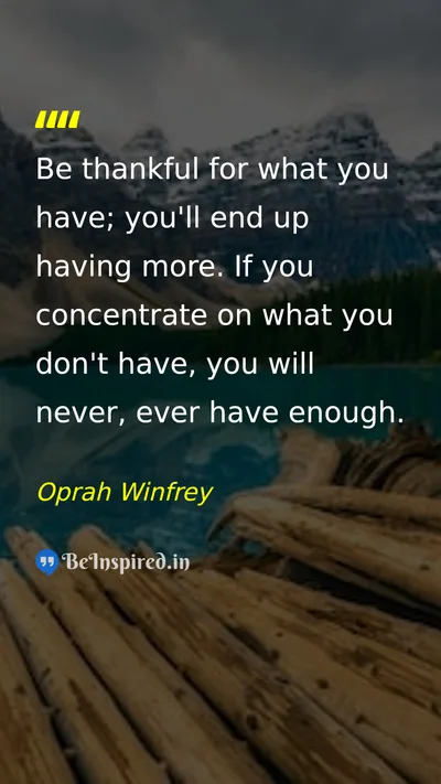 Oprah Winfrey Picture Quote on gratitude happiness 