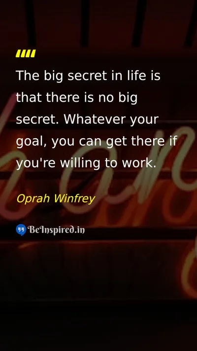 Oprah Winfrey Picture Quote on life work success motivational 