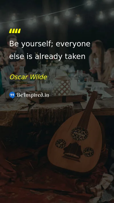 Oscar Wilde Picture Quote on self-confidence life wisdom authenticity 