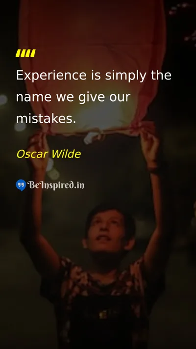 Oscar Wilde Picture Quote on experience mistakes learning wisdom 