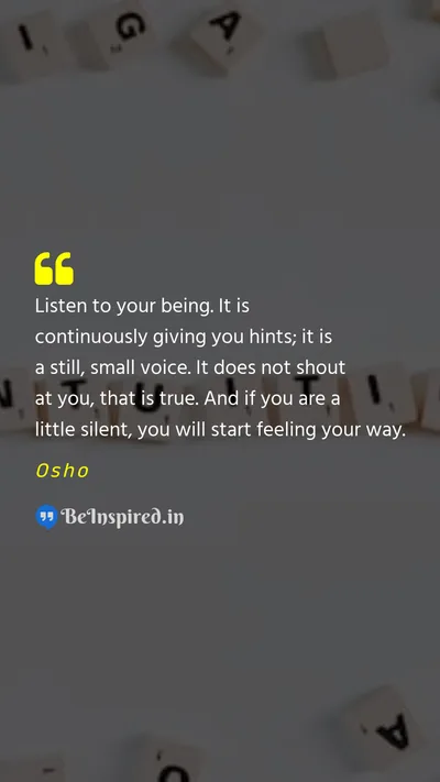 Osho Picture Quote on intuition inner-guidance self-awareness spirituality 