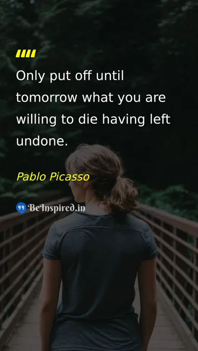 Pablo Picasso Picture Quote on life time discipline hard-work 