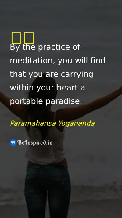 Paramahansa Yogananda Picture Quote on meditation peace happiness wisdom 