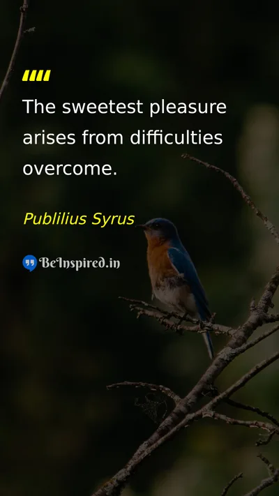 Publilius Syrus Picture Quote on happiness success challenges 