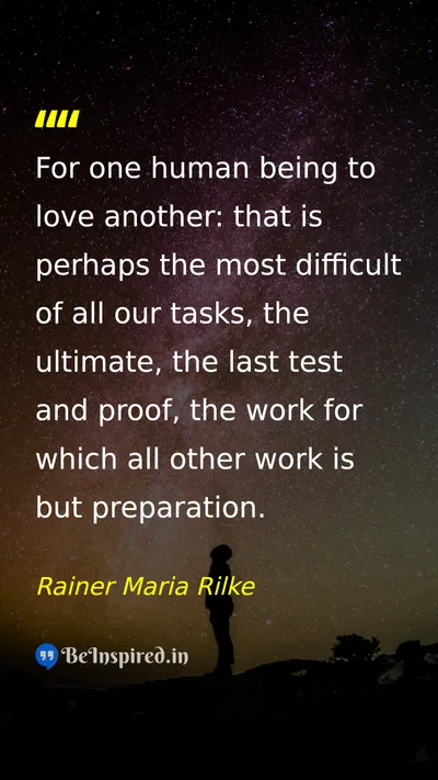 Rainer Maria Rilke Picture Quote on love challenge life 