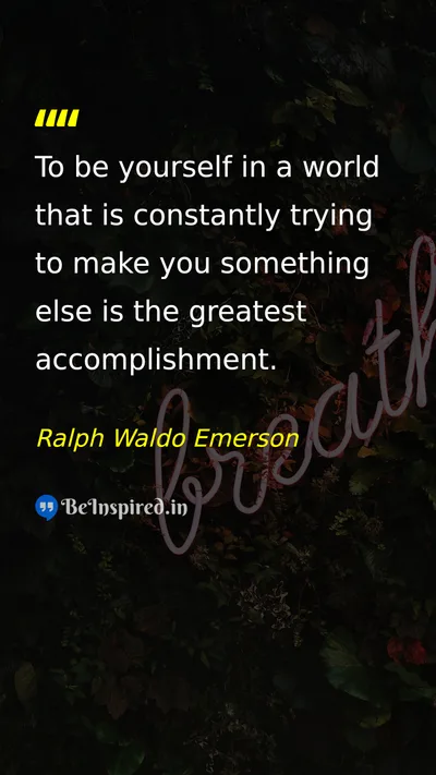 Ralph Waldo Emerson Picture Quote on self-confidence freedom life 