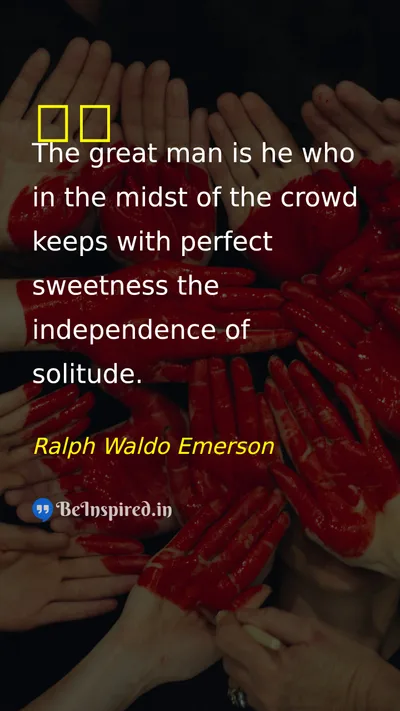 Ralph Waldo Emerson Picture Quote on alone 