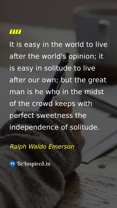 Ralph Waldo Emerson Picture Quote on individuality self-reliance courage independence 