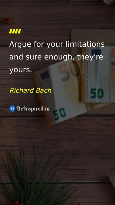Richard Bach Picture Quote on self-confidence limitations mindset 