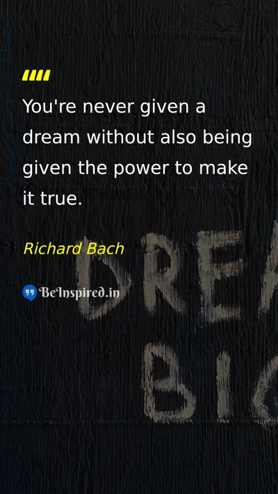 Richard Bach Picture Quote on dream motivation self-confidence success 