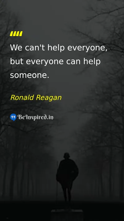 Ronald Reagan Picture Quote on help kindness community 