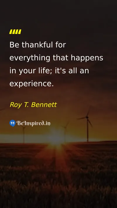 Roy T. Bennett Picture Quote on gratitude life happiness 