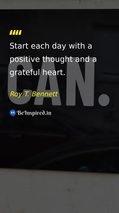 Roy T. Bennett Picture Quote on positive-thinking gratitude mindset happiness 