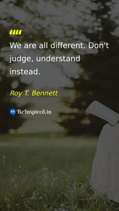 Roy T. Bennett Picture Quote on understanding life equality 