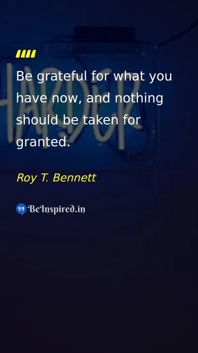 Roy T. Bennett Picture Quote on gratitude happiness life appreciation 