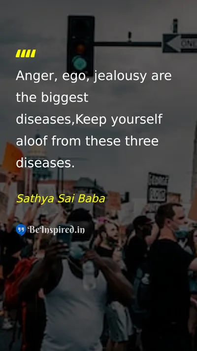 Sathya Sai Baba Picture Quote on discipline peace self-control 