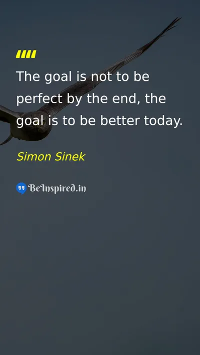 Simon Sinek Picture Quote on progress self-improvement goals 