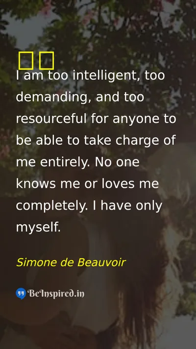 Simone de Beauvoir Picture Quote on self-respect 
