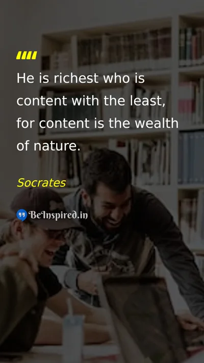 Socrates Picture Quote on contentment nature wisdom 