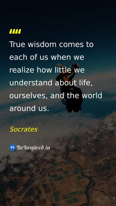 Socrates Picture Quote on wisdom life self knowledge 