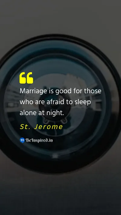 St. Jerome Picture Quote on marriage security 