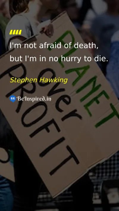 Stephen Hawking Picture Quote on death life 