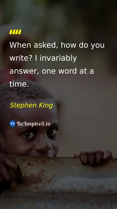 Stephen King Picture Quote on discipline writing focus hard-work 