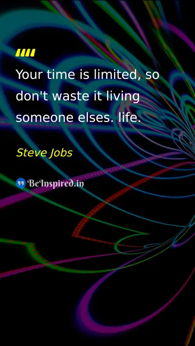 Steve Jobs Picture Quote on time life purpose individuality 