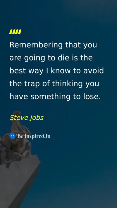 Steve Jobs Picture Quote on death life motivation fear 