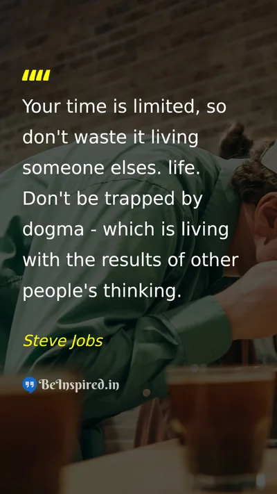Steve Jobs Picture Quote on time life freedom change 