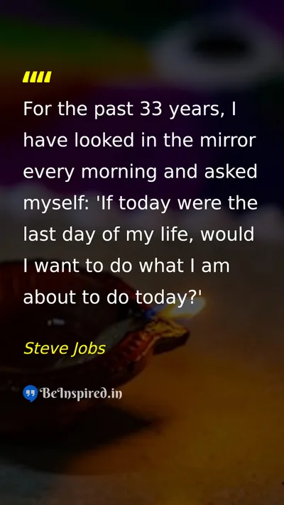 Steve Jobs Picture Quote on life purpose motivation death 