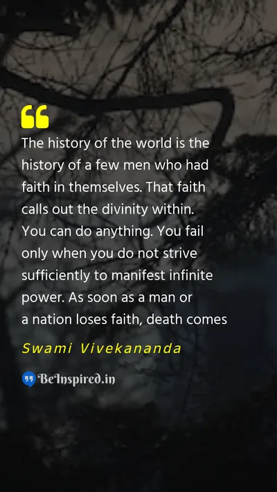 Swami Vivekananda Picture Quote on inspiration motivational hope 