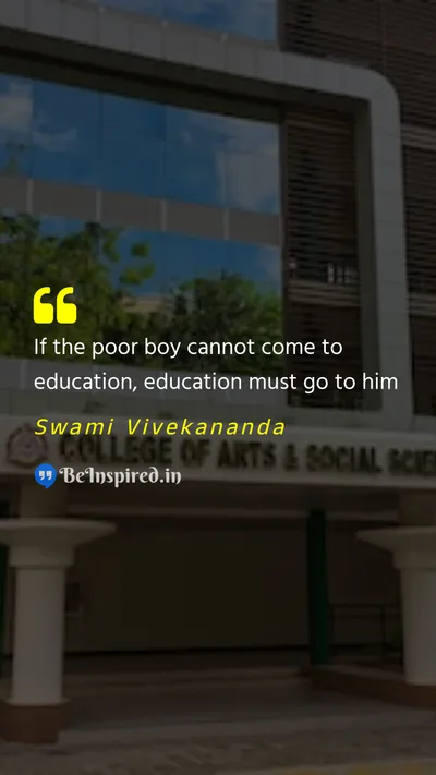 Swami Vivekananda Picture Quote on education poverty equality social-justice 