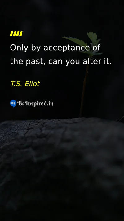 T.S. Eliot Picture Quote on change past acceptance 