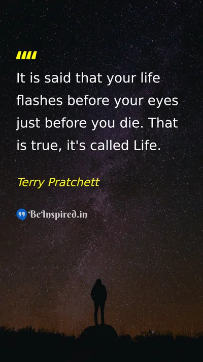 Terry Pratchett Picture Quote on life death reflection 